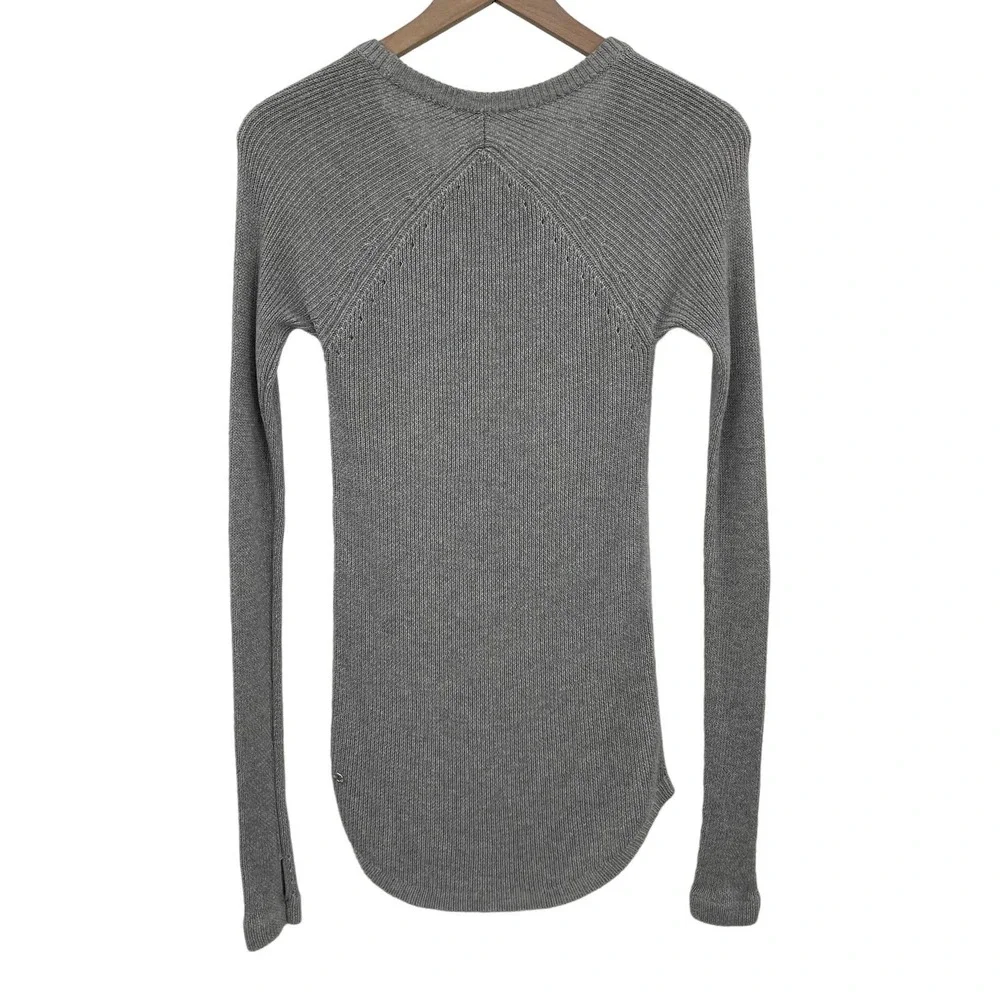 Lululemon Cabin Yogi Long Sleeve Pullover Sweater Heathered Grey Crewneck Size 0